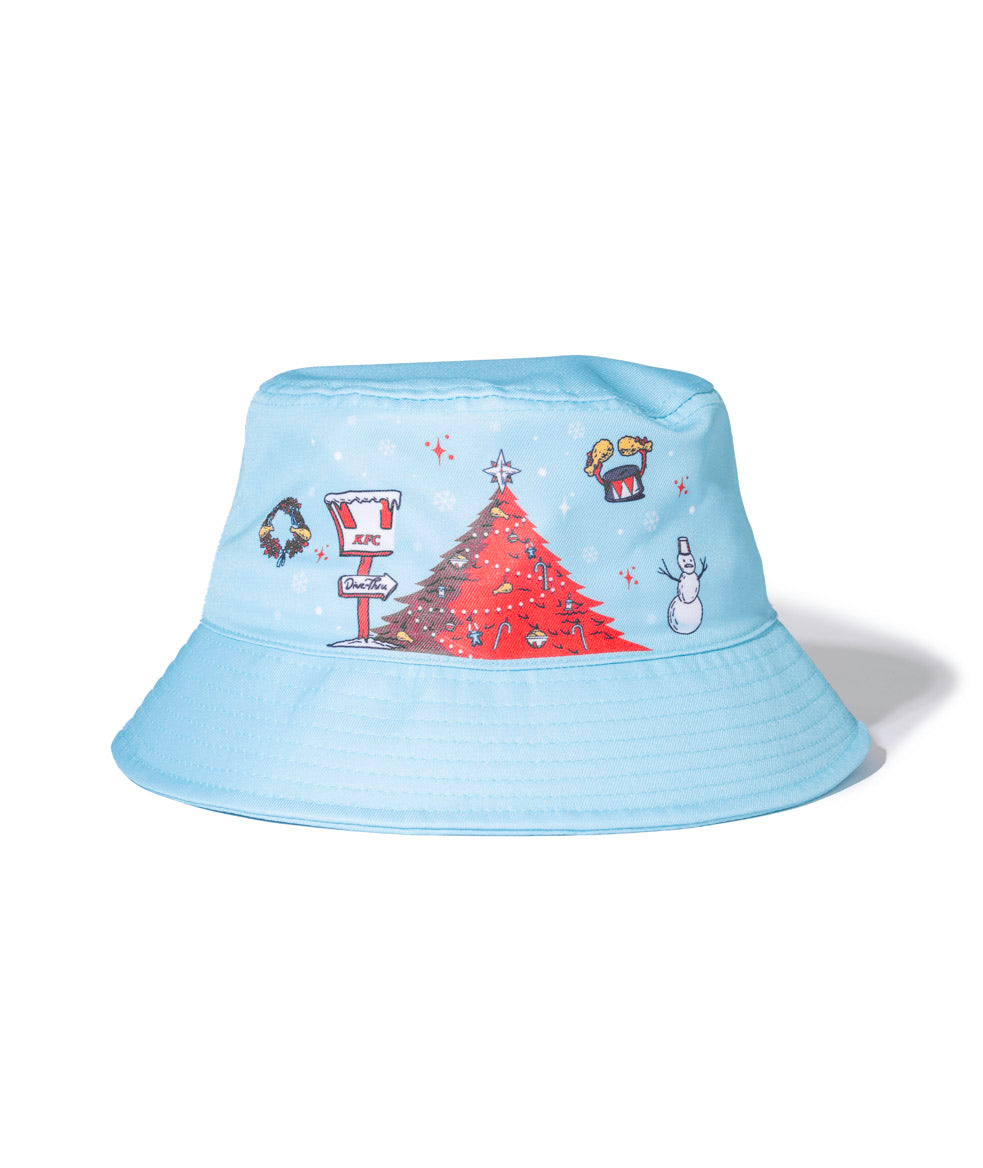 festive teal KFC christmas bucket hat