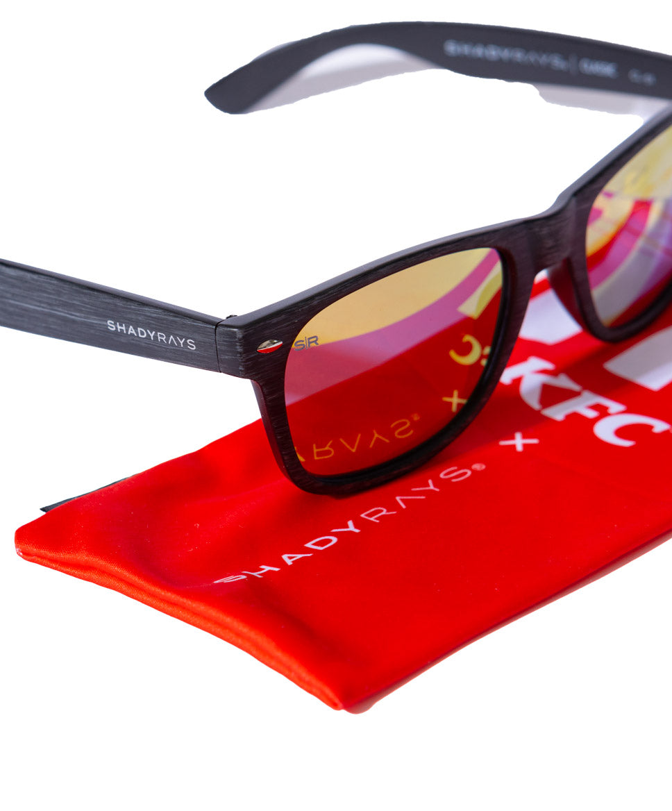 KFC x Shady Rays sunglasses flat layed