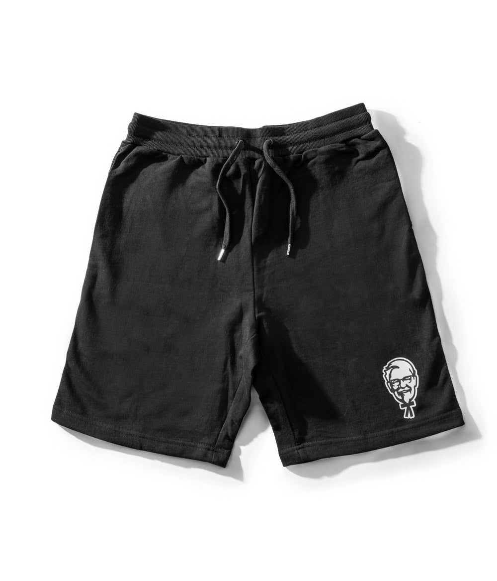 Black cotton shorts with white KFC logo
