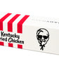 white cardboard KFC packagaing box with Shady Rays logo 