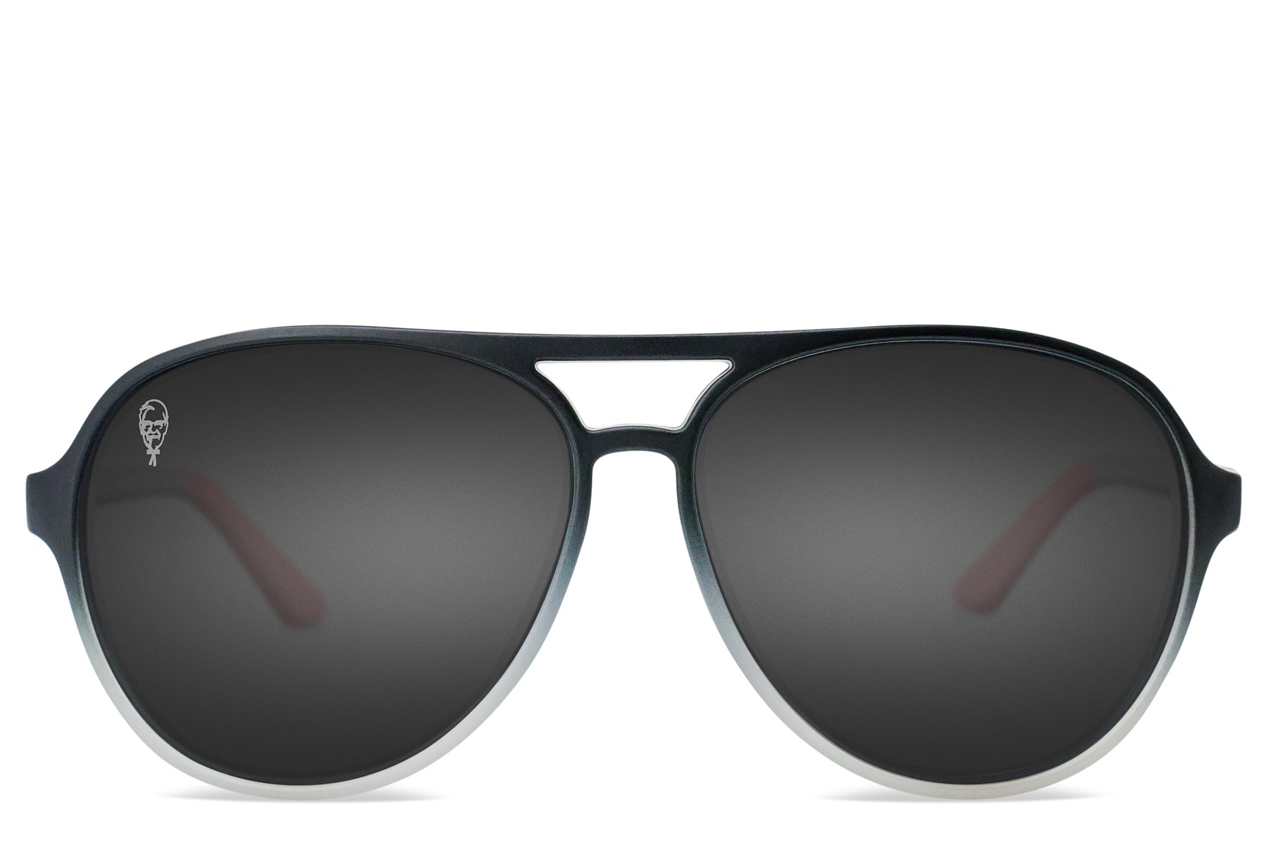 front view of black KFC sunglasses 