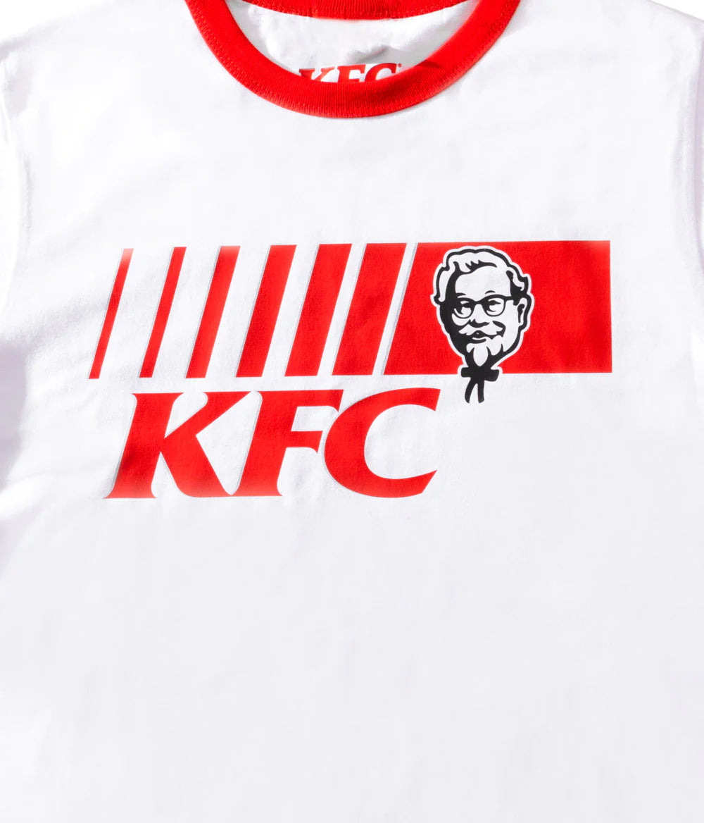 white t shirt with red KFC logo and neck trim