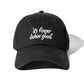 front on view of black KFC it's finger lickin' good cap