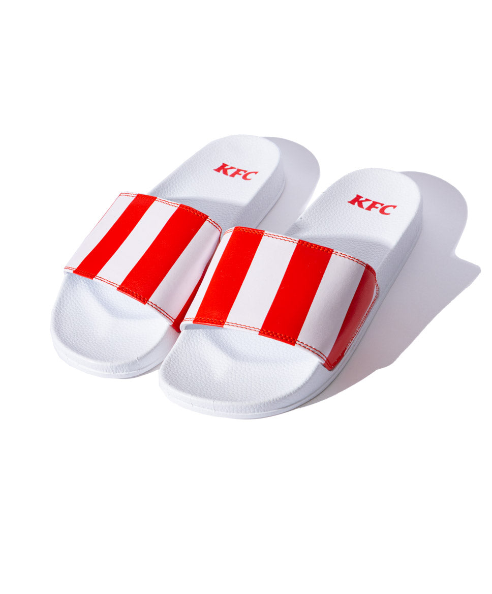 red and white striped KFC slides