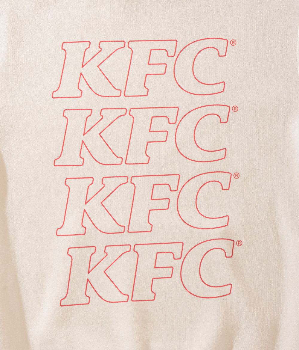 back off white hoodie with repeating KFC logo