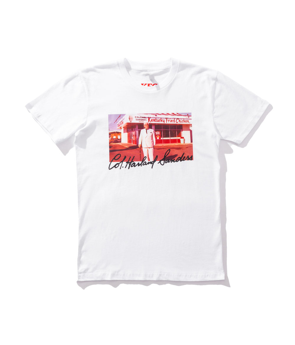 white branded KFC colonel sanders image tee shirt